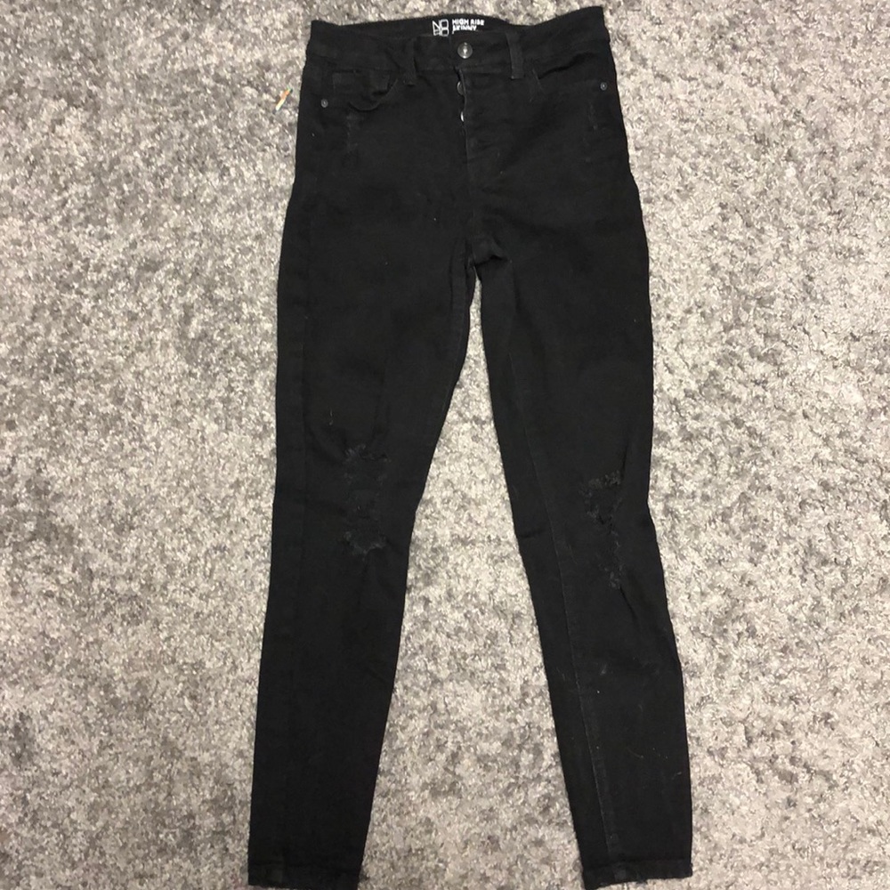 black ripped jeans